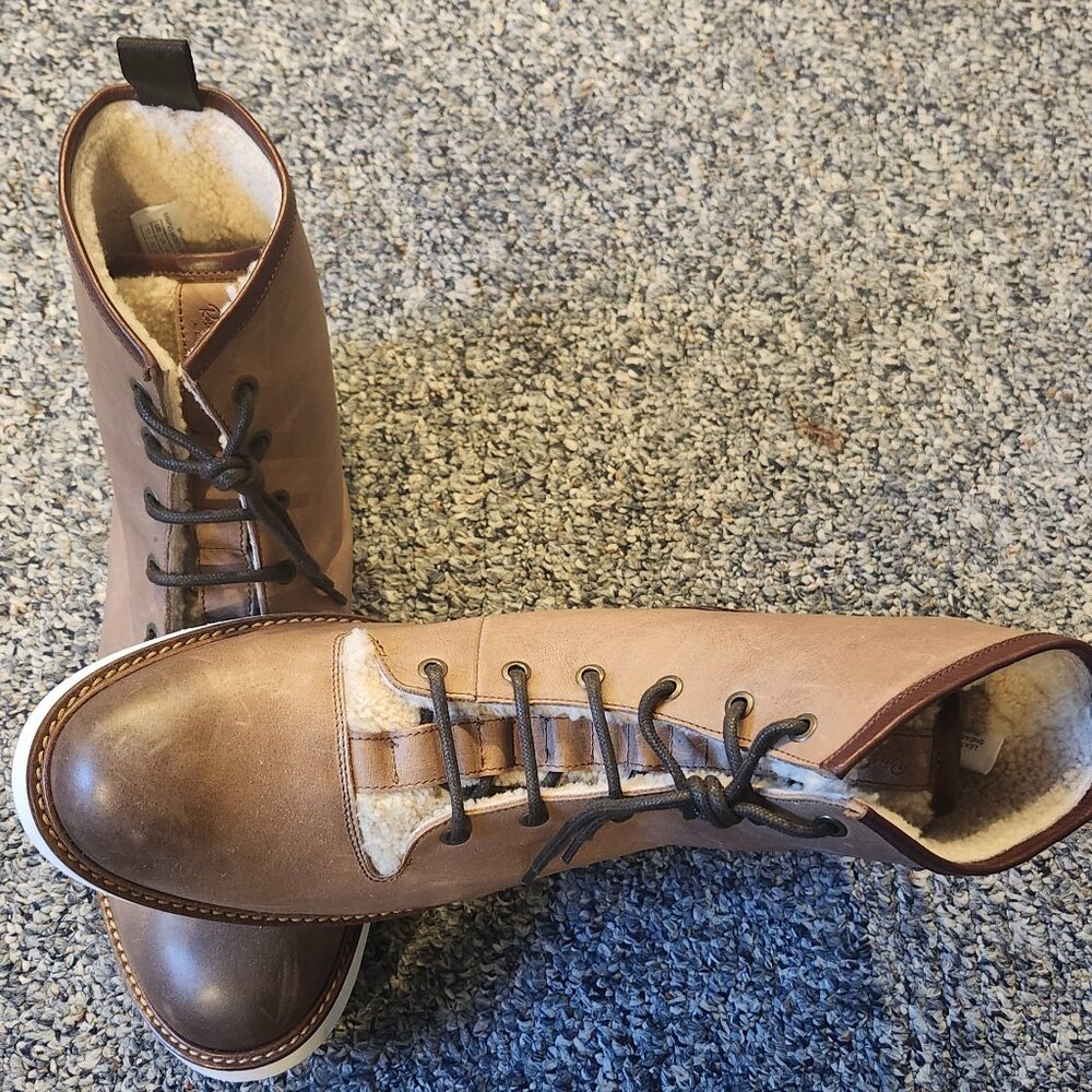 Ross & Snow Monte Urban leather shearling Brown boots SIZE 11